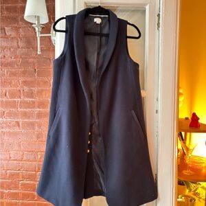 Crown & Ivy Dark Blue Vest with Metallic Accents